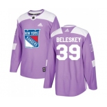 Adidas New York Rangers #39 Matt Beleskey Authentic Purple Fights Cancer Practice NHL Jersey