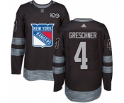 Adidas New York Rangers #4 Ron Greschner Premier Black 1917-2017 100th Anniversary NHL Jersey