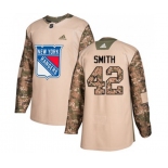 Adidas New York Rangers #42 Brendan Smith Authentic Camo Veterans Day Practice NHL Jersey