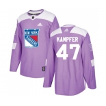 Adidas New York Rangers #47 Steven Kampfer Authentic Purple Fights Cancer Practice NHL Jersey