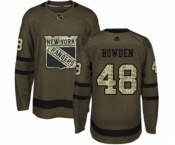 Adidas New York Rangers #48 Brett Howden Authentic Green Salute to Service NHL Jersey