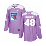 Adidas New York Rangers #48 Brett Howden Authentic Purple Fights Cancer Practice NHL Jersey