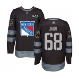 Adidas New York Rangers #68 Jaromir Jagr Authentic Black 1917-2017 100th Anniversary NHL Jersey