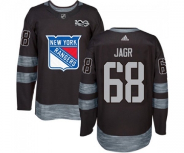 Adidas New York Rangers #68 Jaromir Jagr Authentic Black 1917-2017 100th Anniversary NHL Jersey