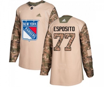 Adidas New York Rangers #77 Phil Esposito Authentic Camo Veterans Day Practice NHL Jersey