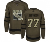 Adidas New York Rangers #77 Phil Esposito Premier Green Salute to Service NHL Jersey