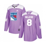 Adidas New York Rangers #8 Cody McLeod Authentic Purple Fights Cancer Practice NHL Jersey