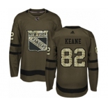 Adidas New York Rangers #82 Joey Keane Authentic Green Salute to Service NHL Jersey