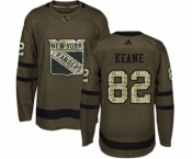 Adidas New York Rangers #82 Joey Keane Authentic Green Salute to Service NHL Jersey