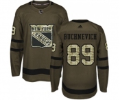 Adidas New York Rangers #89 Pavel Buchnevich Authentic Green Salute to Service NHL Jersey