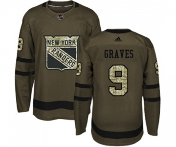 Adidas New York Rangers #9 Adam Graves Authentic Green Salute to Service NHL Jersey