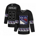 Adidas New York Rangers #93 Mika Zibanejad Authentic Black Team Logo Fashion NHL Jersey