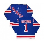 CCM New York Rangers #1 Eddie Giacomin Authentic Royal Blue New Throwback NHL Jersey