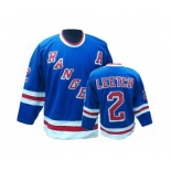 CCM New York Rangers #2 Brian Leetch Authentic Royal Blue Throwback NHL Jersey