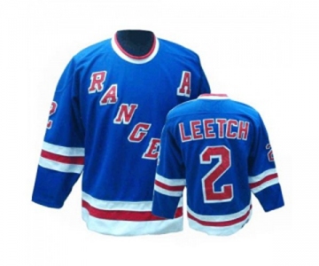 CCM New York Rangers #2 Brian Leetch Authentic Royal Blue Throwback NHL Jersey