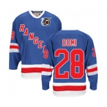 CCM New York Rangers #28 Tie Domi Authentic Royal Blue 75TH Throwback NHL Jersey