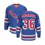 CCM New York Rangers #36 Glenn Anderson Authentic Royal Blue Heroes of Hockey Alumni Throwback NHL Jersey