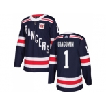 Men Adidas New York Rangers #1 Eddie Giacomin Navy Blue Authentic 2018 Winter Classic Stitched NHL Jersey