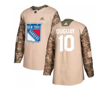 Men Adidas New York Rangers #10 Ron Duguay Camo Authentic 2017 Veterans Day Stitched NHL Jersey