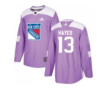 Men Adidas New York Rangers #13 Kevin Hayes Purple Authentic Fights Cancer Stitched NHL Jersey