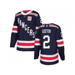 Men Adidas New York Rangers #2 Brian Leetch Navy Blue Authentic 2018 Winter Classic Stitched NHL Jersey