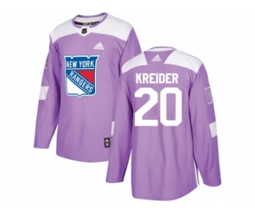 Men Adidas New York Rangers #20 Chris Kreider Purple Authentic Fights Cancer Stitched NHL Jersey