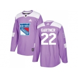 Men Adidas New York Rangers #22 Mike Gartner Purple Authentic Fights Cancer Stitched NHL Jersey