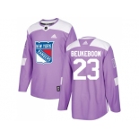 Men Adidas New York Rangers #23 Jeff Beukeboom Purple Authentic Fights Cancer Stitched NHL Jersey