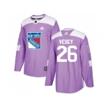 Men Adidas New York Rangers #26 Jimmy Vesey Purple Authentic Fights Cancer Stitched NHL Jersey