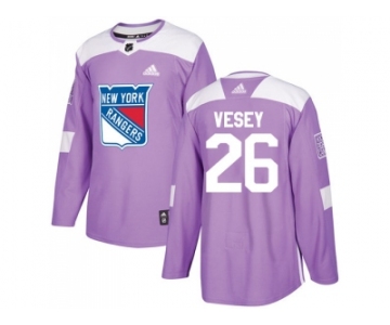 Men Adidas New York Rangers #26 Jimmy Vesey Purple Authentic Fights Cancer Stitched NHL Jersey