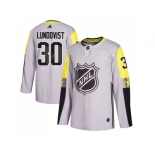 Men Adidas New York Rangers #30 Henrik Lundqvist Gray 2018 All-Star Metro Division Authentic Stitched NHL Jersey