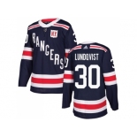 Men Adidas New York Rangers #30 Henrik Lundqvist Navy Blue Authentic 2018 Winter Classic Stitched NHL Jersey