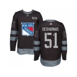 Men Adidas New York Rangers #51 David Desharnais Black 1917-2017 100th Anniversary Stitched NHL Jersey