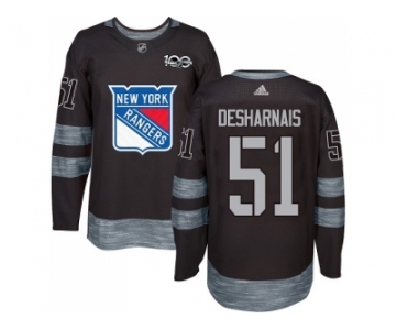 Men Adidas New York Rangers #51 David Desharnais Black 1917-2017 100th Anniversary Stitched NHL Jersey