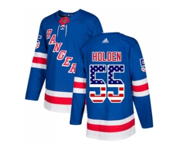 Men Adidas New York Rangers #55 Nick Holden Royal Blue Home Authentic USA Flag Stitched NHL Jersey