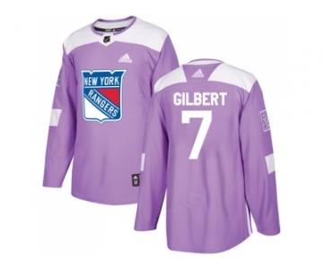 Men Adidas New York Rangers #7 Rod Gilbert Purple Authentic Fights Cancer Stitched NHL Jersey