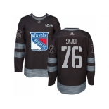 Men Adidas New York Rangers #76 Brady Skjei Black 1917-2017 100th Anniversary Stitched NHL Jersey