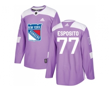 Men Adidas New York Rangers #77 Phil Esposito Purple Authentic Fights Cancer Stitched NHL Jersey