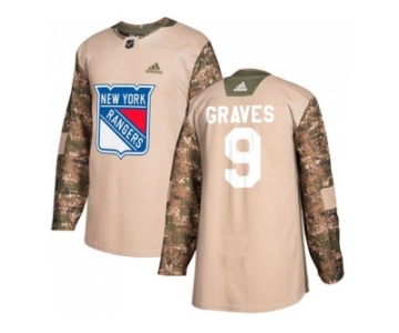 Men Adidas New York Rangers #9 Adam Graves Camo Authentic 2017 Veterans Day Stitched NHL Jersey