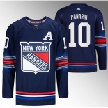 Men New York Rangers #10 Artemi Panarin Navy Stitched Jersey