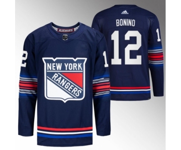 Men New York Rangers #12 Nick Bonino Navy Stitched Jersey