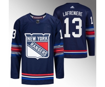 Men New York Rangers #13 Alexis Lafreniere Navy Stitched Jersey