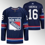 Men New York Rangers #16 Vincent Trocheck Navy Stitched Jersey