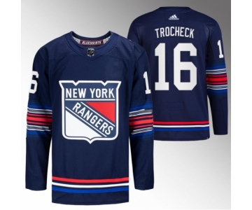 Men New York Rangers #16 Vincent Trocheck Navy Stitched Jersey