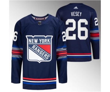 Men New York Rangers #26 Jimmy Vesey Navy Stitched Jersey