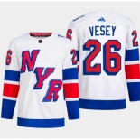 Men New York Rangers #26 Jimmy Vesey White 2024 Stadium Series Stitched Jersey