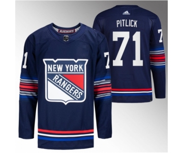 Men New York Rangers #71 Tyler Pitlick Navy Stitched Jersey