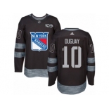 Men's Adidas New York Rangers #10 Ron Duguay Authentic Black 1917-2017 100th Anniversary NHL Jersey