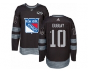 Men's Adidas New York Rangers #10 Ron Duguay Authentic Black 1917-2017 100th Anniversary NHL Jersey