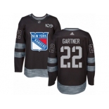 Men's Adidas New York Rangers #22 Mike Gartner Authentic Black 1917-2017 100th Anniversary NHL Jersey